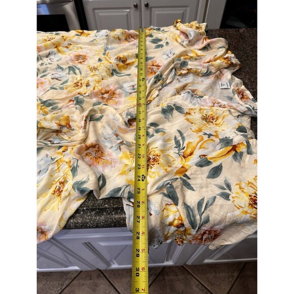 Old Navy rap Mid  Dress Women 3X Multi Pink‎  Floral layered Cotton Wrap V Neck - Picture 10 of 13